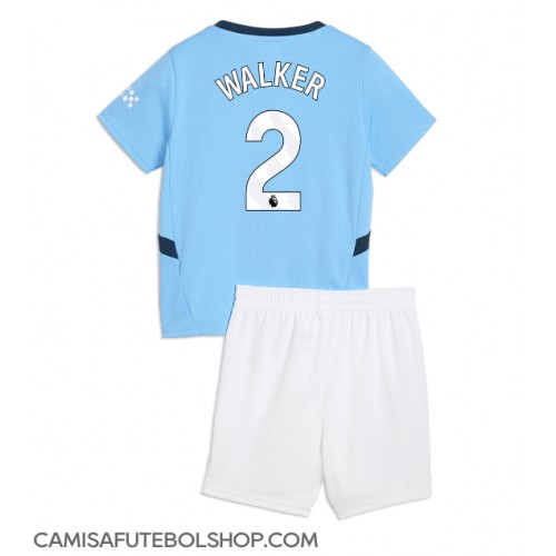 Camisa de time de futebol Manchester City Kyle Walker #2 Replicas 1º Equipamento Infantil 2024-25 Manga Curta (+ Calças curtas)